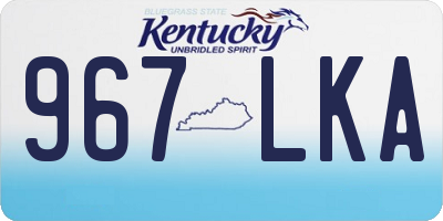 KY license plate 967LKA