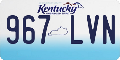 KY license plate 967LVN