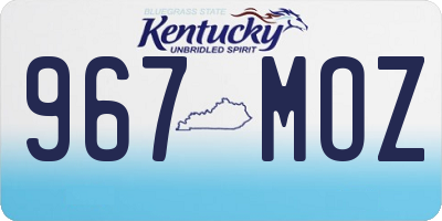 KY license plate 967MOZ
