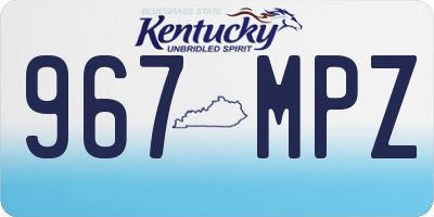 KY license plate 967MPZ