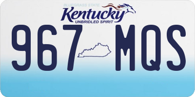 KY license plate 967MQS