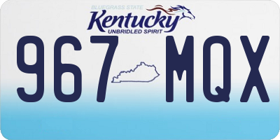 KY license plate 967MQX