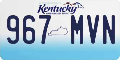 KY license plate 967MVN