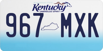 KY license plate 967MXK
