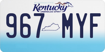 KY license plate 967MYF