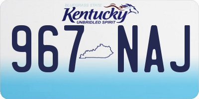 KY license plate 967NAJ