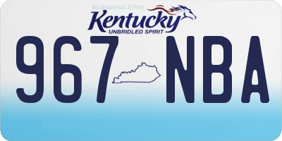 KY license plate 967NBA