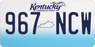 KY license plate 967NCW