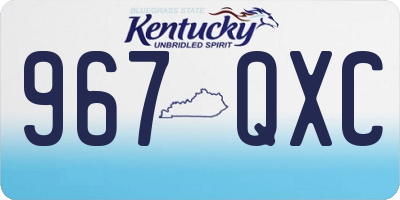 KY license plate 967QXC