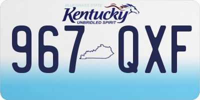 KY license plate 967QXF