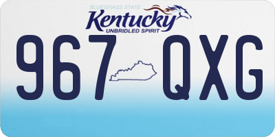 KY license plate 967QXG