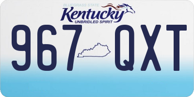 KY license plate 967QXT