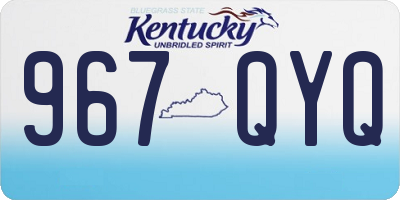 KY license plate 967QYQ