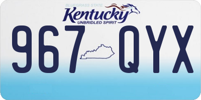 KY license plate 967QYX