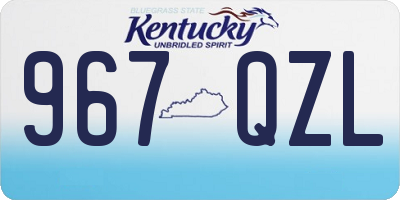 KY license plate 967QZL