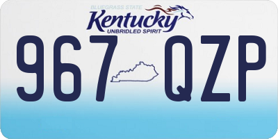 KY license plate 967QZP