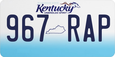 KY license plate 967RAP