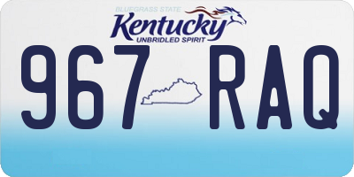 KY license plate 967RAQ