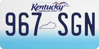 KY license plate 967SGN