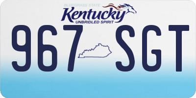 KY license plate 967SGT