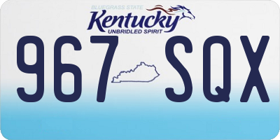 KY license plate 967SQX