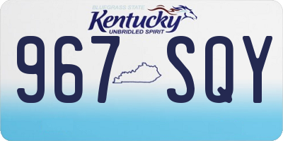 KY license plate 967SQY