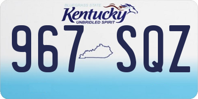 KY license plate 967SQZ