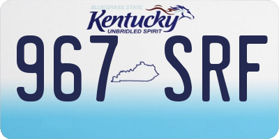 KY license plate 967SRF