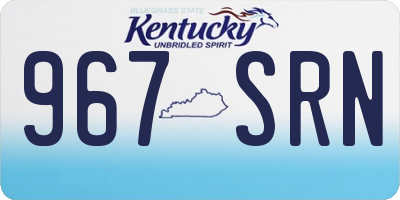 KY license plate 967SRN