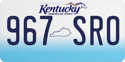 KY license plate 967SRO