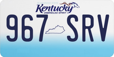 KY license plate 967SRV