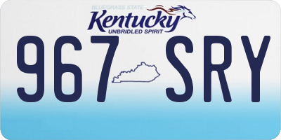 KY license plate 967SRY