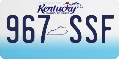 KY license plate 967SSF
