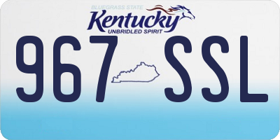 KY license plate 967SSL