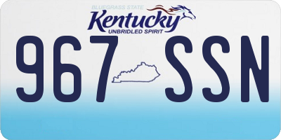 KY license plate 967SSN