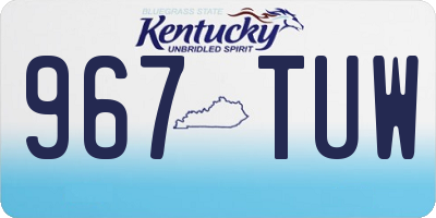 KY license plate 967TUW