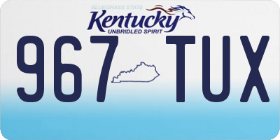 KY license plate 967TUX