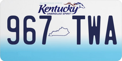 KY license plate 967TWA