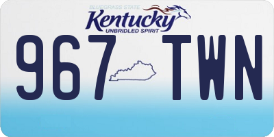 KY license plate 967TWN