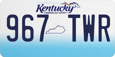 KY license plate 967TWR