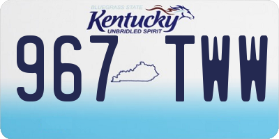 KY license plate 967TWW