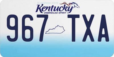 KY license plate 967TXA