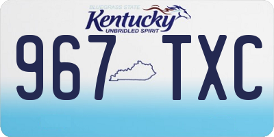 KY license plate 967TXC