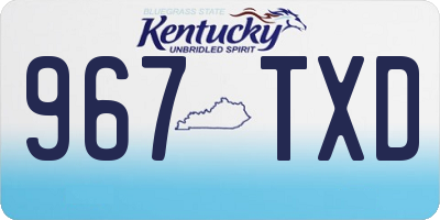 KY license plate 967TXD