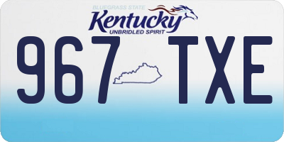 KY license plate 967TXE