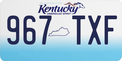 KY license plate 967TXF