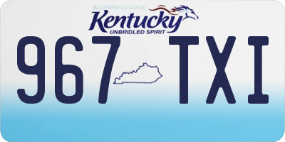 KY license plate 967TXI