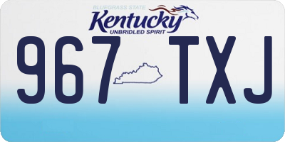 KY license plate 967TXJ