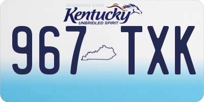 KY license plate 967TXK