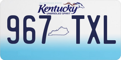 KY license plate 967TXL